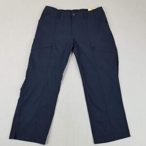 Duluth Trading Capri Pants Womens 6 Navy Dry on the Fly Mid Rise NEW UPF 50+